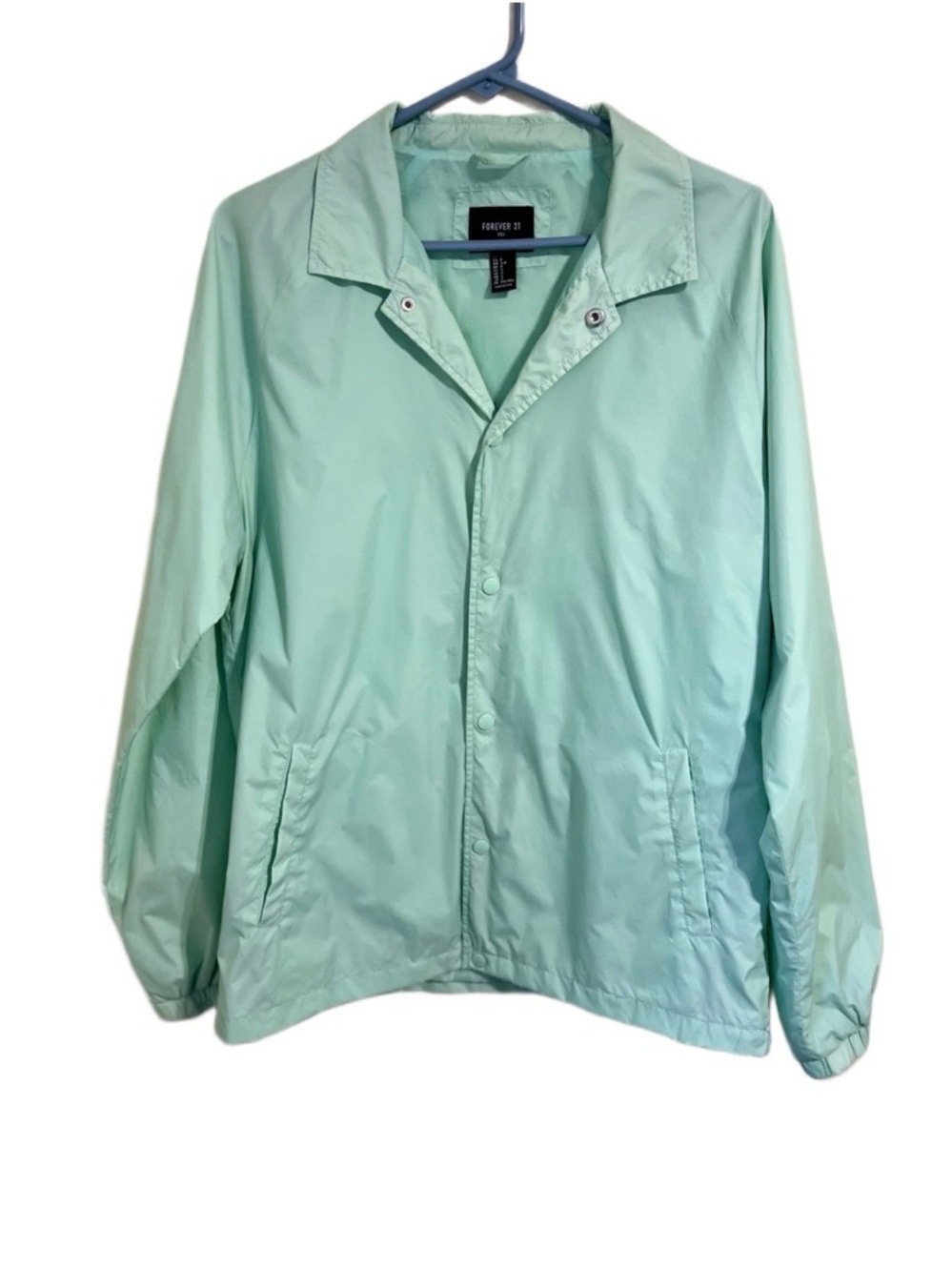 Forever 21 Pastel Mint Coach Jacket
